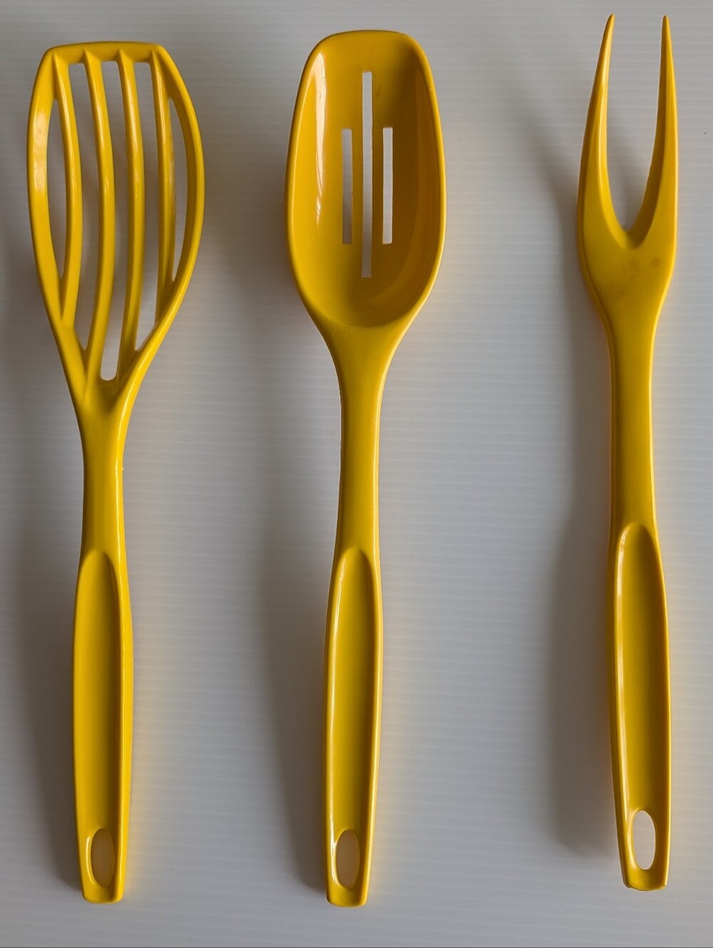 Vintage Foley Yellow Kitchen Utensils Set of 3 Retro Serving Tools